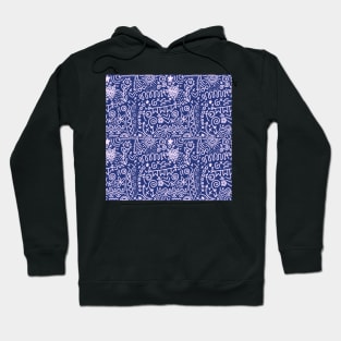 Dark Blue & Pink Bohemian Doodle Hoodie